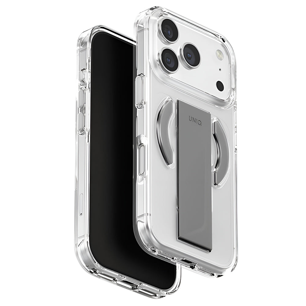 MagSafe Hülle für Apple iPhone 17 Pro, UNIQ, Heldro Air MagClick, Transparent Grau