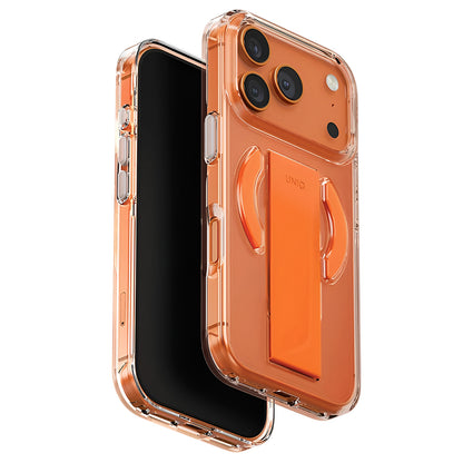 Coque MagSafe pour Apple iPhone 17 Pro, UNIQ, Heldro Air MagClick, Orange Transparente