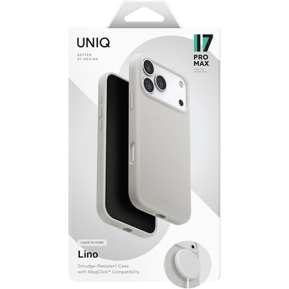 Étui MagSafe pour Apple iPhone 17 Pro, UNIQ, Lino MagClick, Gris