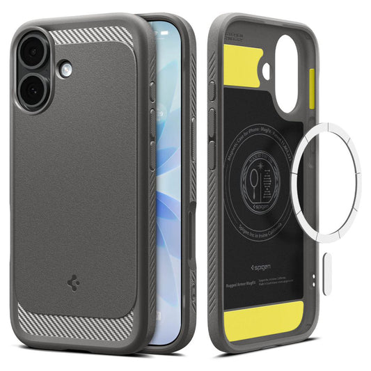 MagSafe Hülle für Apple iPhone 17, Spigen, Rugged Armor, Grau