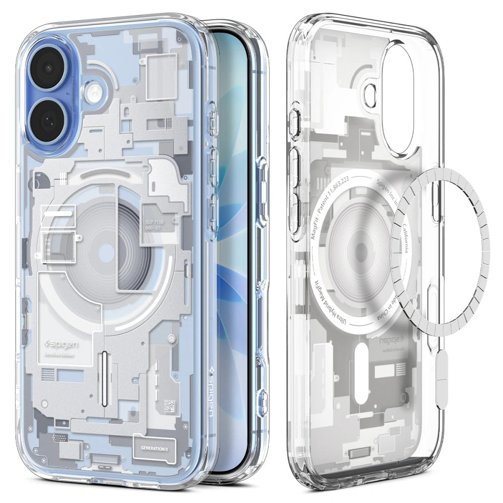 Coque MagSafe pour Apple iPhone 17, Spigen, Ultra Hybrid Zero One, Blanche