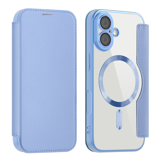 Étui MagSafe pour Apple iPhone 17, Techsuit, SmartMag Book, Bleu