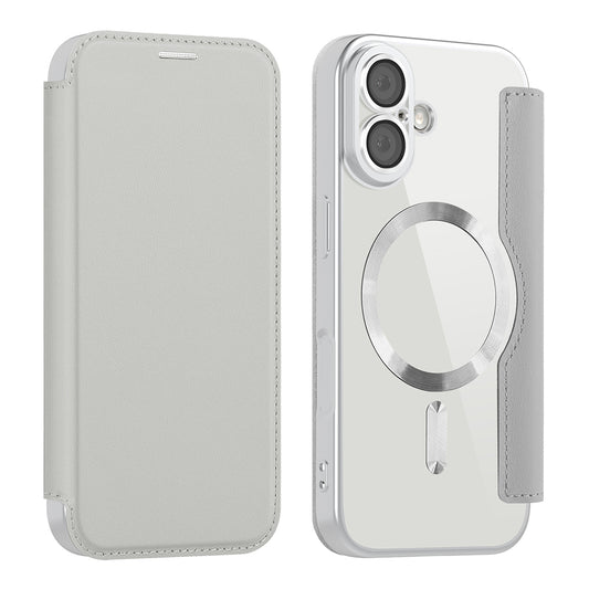 Étui MagSafe pour Apple iPhone 17, Techsuit, SmartMag Book, Gris