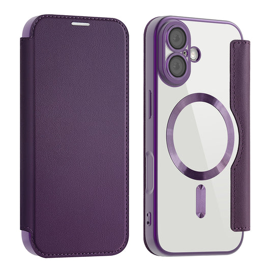 Étui MagSafe pour Apple iPhone 17, Techsuit, SmartMag Book, Violet