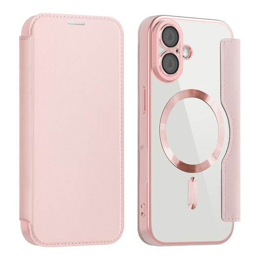 Étui MagSafe pour Apple iPhone 17, Techsuit, SmartMag Book, Rose