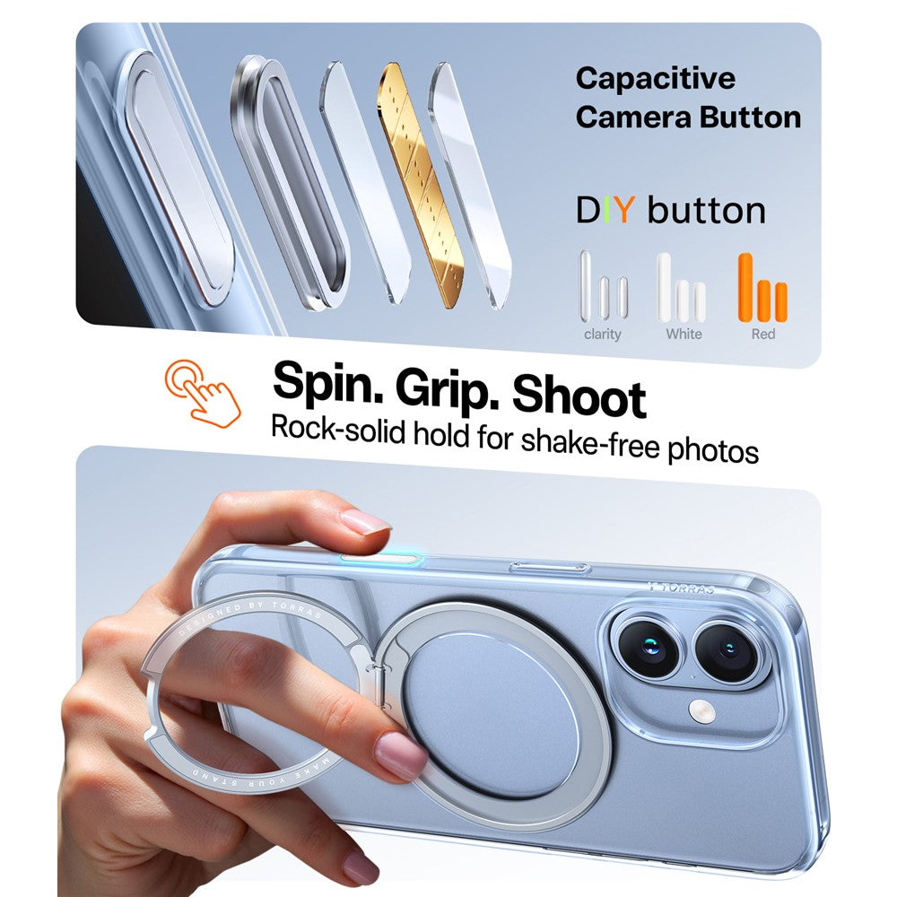 Coque MagSafe pour Apple iPhone 17, Torras, Ostand Pro, Transparente