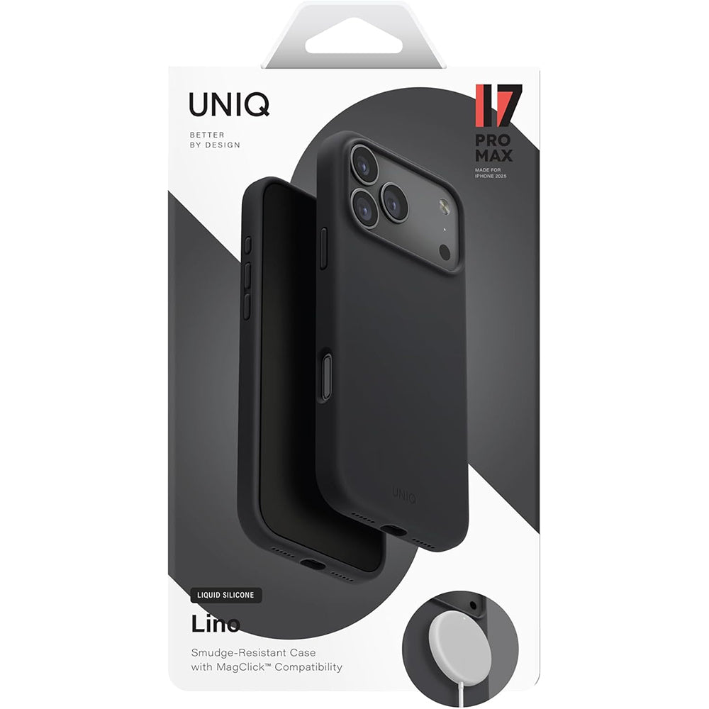 Étui MagSafe pour Apple iPhone 17, UNIQ, Lino MagClick, Noir