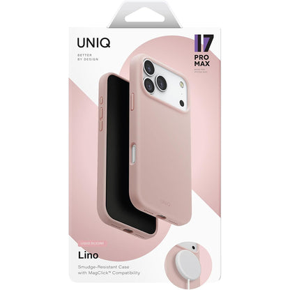Étui MagSafe pour Apple iPhone 17, UNIQ, Lino MagClick, Rose