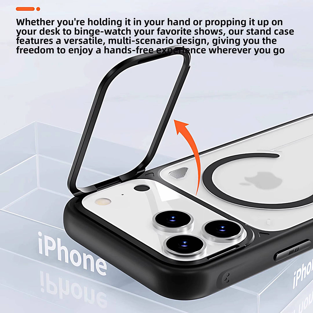 Coque MagSafe pour Apple iPhone 18 Pro / 17 Pro, Blueo, support dissipateur de chaleur, orange transparent satiné