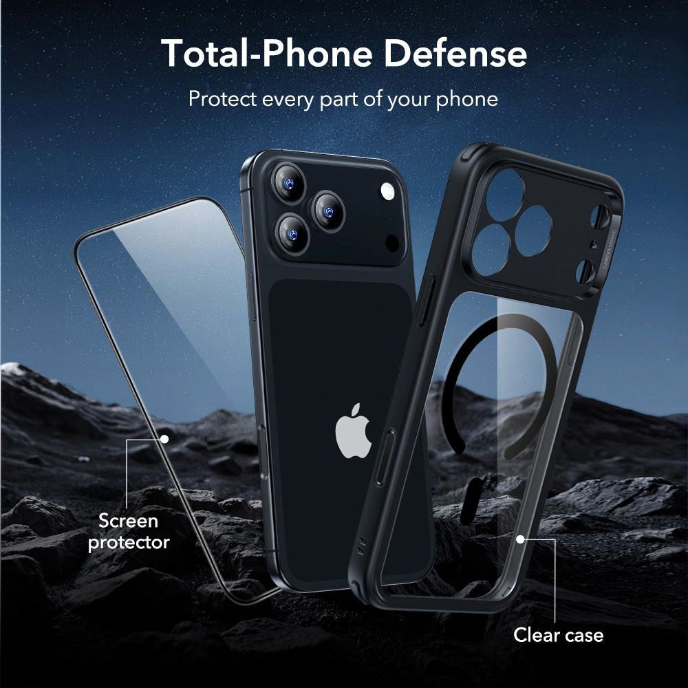 MagSafe Case for Apple iPhone 18 Pro / 17 Pro, ESR, Classic Hybrid with Screen Protector, Transparent Black