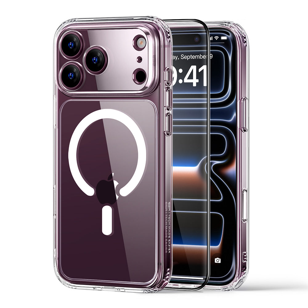 MagSafe Case for Apple iPhone 18 Pro / 17 Pro, ESR, Classic Hybrid with Screen Protector, Transparent