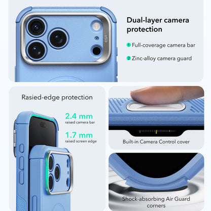 Coque MagSafe pour Apple iPhone 18 Pro / 17 Pro, ESR, Cyber Armor Kickstand, Bleu