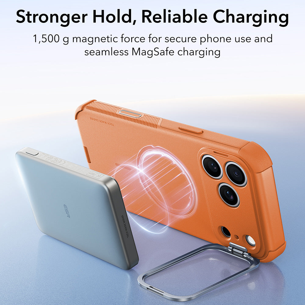 MagSafe-hoes voor Apple iPhone 18 Pro / 17 Pro, ESR, Cyber Armor Kickstand, Oranje