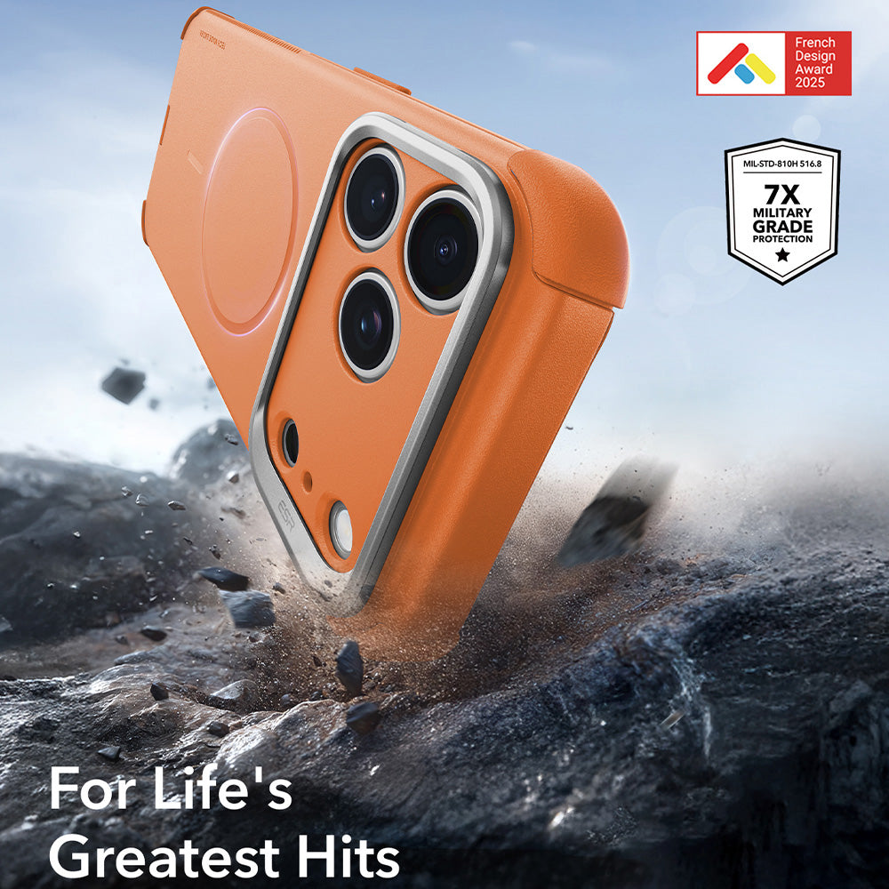 MagSafe-hoes voor Apple iPhone 18 Pro / 17 Pro, ESR, Cyber Armor Kickstand, Oranje