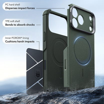 Coque MagSafe pour Apple iPhone 18 Pro / 17 Pro, ESR, Cyber Armor Kickstand, Vert