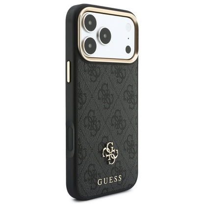 MagSafe-hoesje voor Apple iPhone 18 Pro / 17 Pro, Guess, 4G Cardslot & Big Strap, zwart