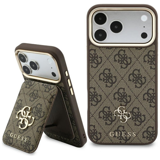 Coque MagSafe pour Apple iPhone 18 Pro / 17 Pro, Guess, 4G Cardslot, marron