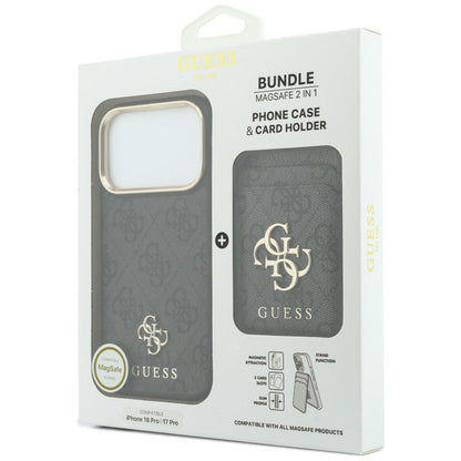 Coque MagSafe Guess 4G Cardslot noire pour Apple iPhone 18 Pro / 17 Pro