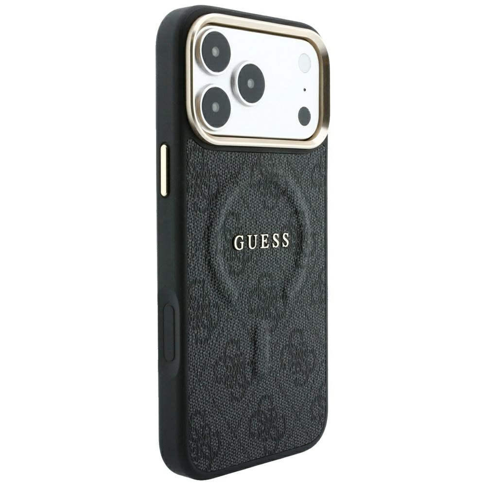 MagSafe Case for Apple iPhone 18 Pro / 17 Pro, Guess, 4G Embossed Classic, Black