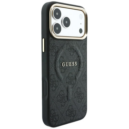 MagSafe Case for Apple iPhone 18 Pro / 17 Pro, Guess, 4G Embossed Classic, Black