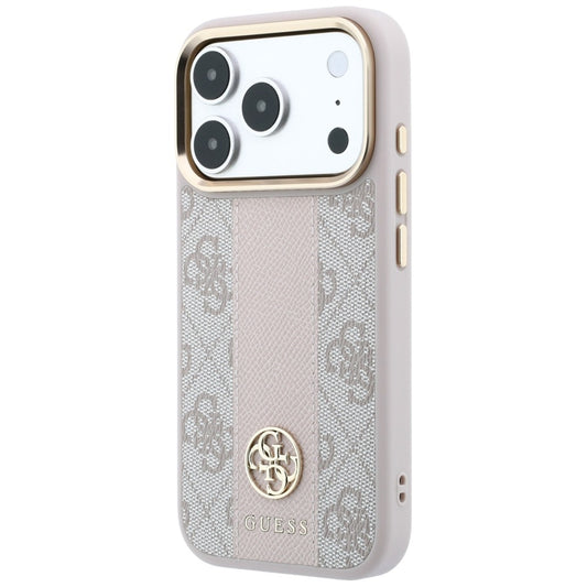MagSafe-hoesje voor Apple iPhone 18 Pro / 17 Pro, Guess, 4G Stripe Round Classic Logo, Roze