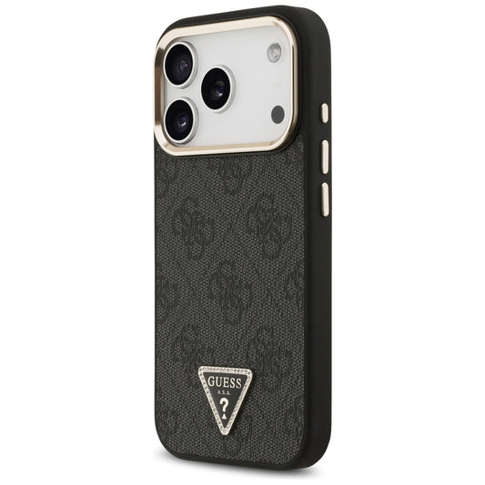 MagSafe-hoesje voor Apple iPhone 18 Pro / 17 Pro, Guess, 4G Triangle Logo, Zwart