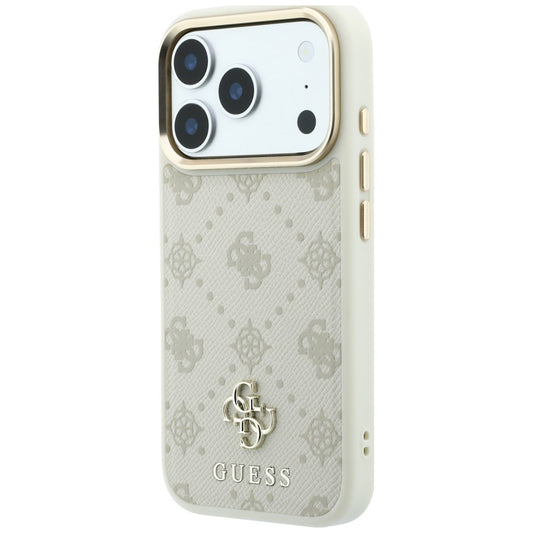 MagSafe-hoesje voor Apple iPhone 18 Pro / 17 Pro, Guess, Peony 4G Small Logo, Beige