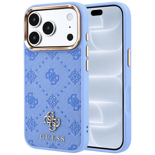 Coque MagSafe pour Apple iPhone 18 Pro / 17 Pro, Guess, Peony 4G Small Logo, Bleu