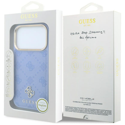 MagSafe-Hülle für Apple iPhone 18 Pro / 17 Pro, Guess, Peony 4G Small Logo, Blau