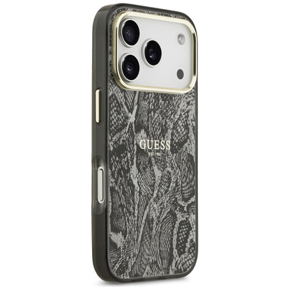 Coque MagSafe pour Apple iPhone 18 Pro / 17 Pro, Guess, Motif Python, Noire