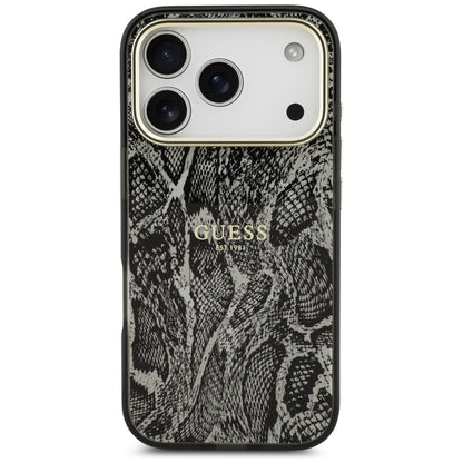 Coque MagSafe pour Apple iPhone 18 Pro / 17 Pro, Guess, Motif Python, Noire