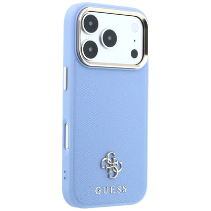 MagSafe-Hülle für Apple iPhone 18 Pro / 17 Pro, Guess, Saffiano Small 4G Classic, Blau