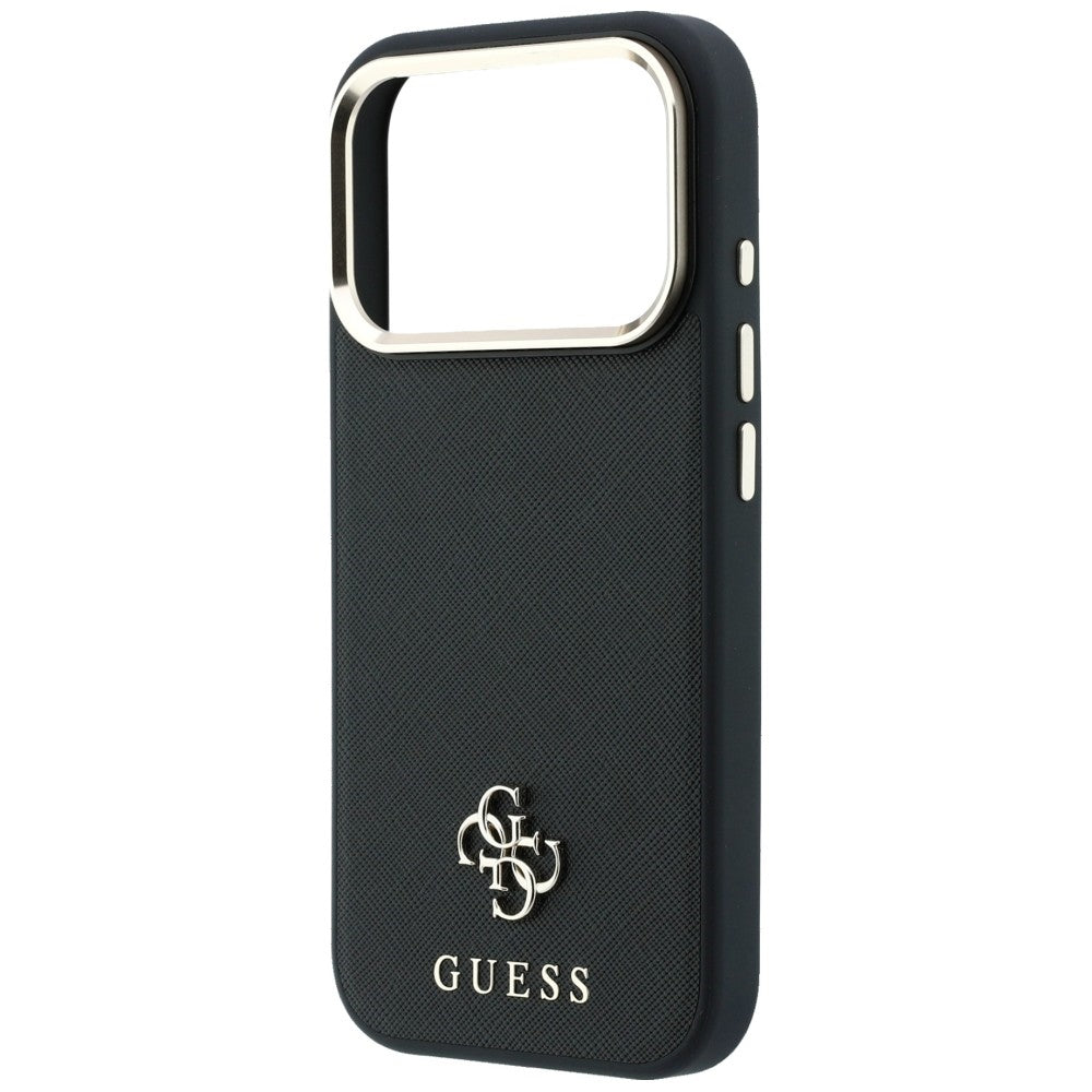 MagSafe-Hülle für Apple iPhone 18 Pro / 17 Pro, Guess, Saffiano Small 4G Classic, Schwarz