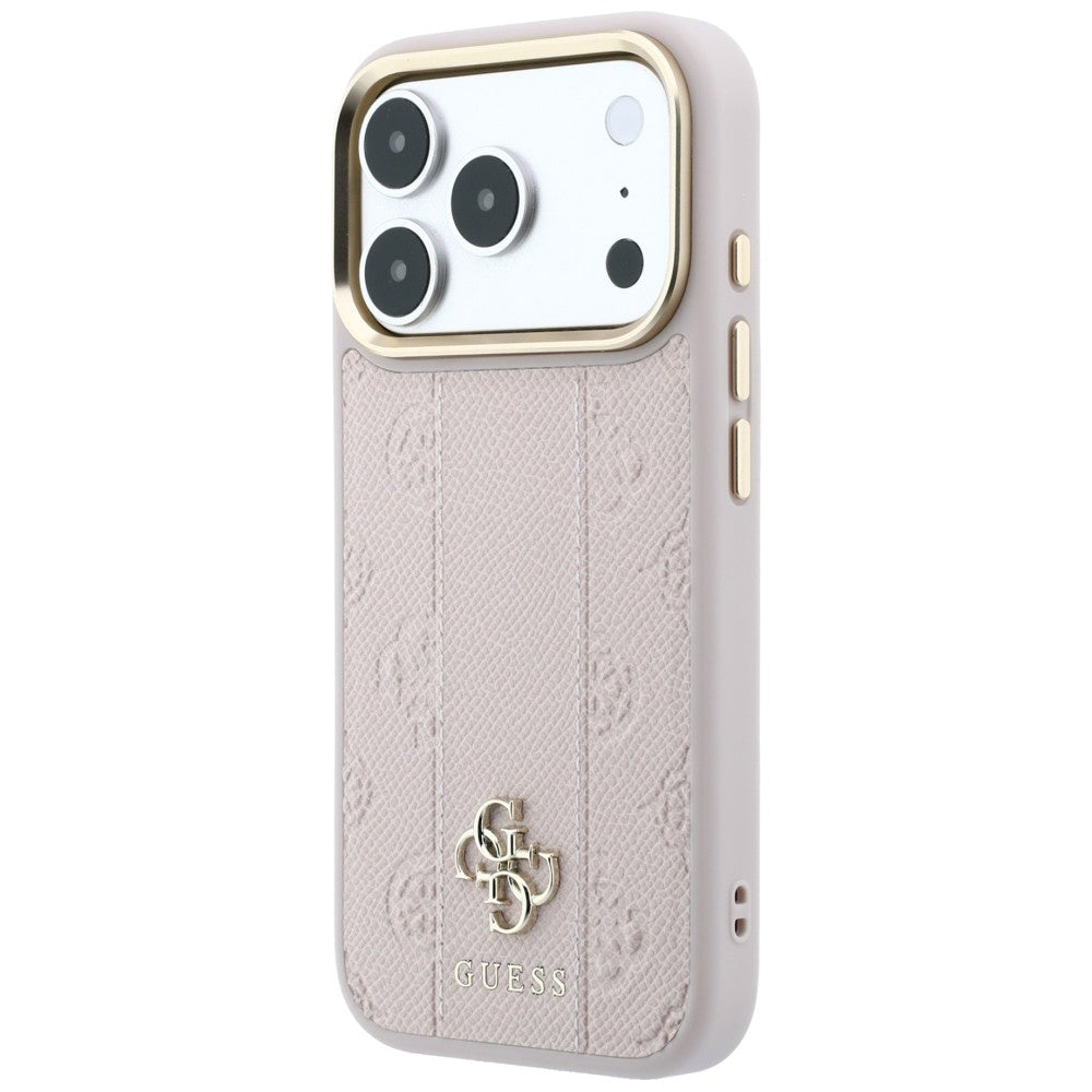 MagSafe-Hülle für Apple iPhone 18 Pro / 17 Pro, Guess, Stripe Peony 4G, Rosa