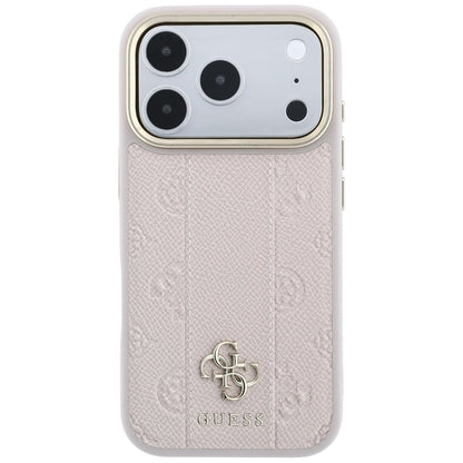 MagSafe-Hülle für Apple iPhone 18 Pro / 17 Pro, Guess, Stripe Peony 4G, Rosa