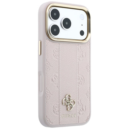 MagSafe-Hülle für Apple iPhone 18 Pro / 17 Pro, Guess, Stripe Peony 4G, Rosa