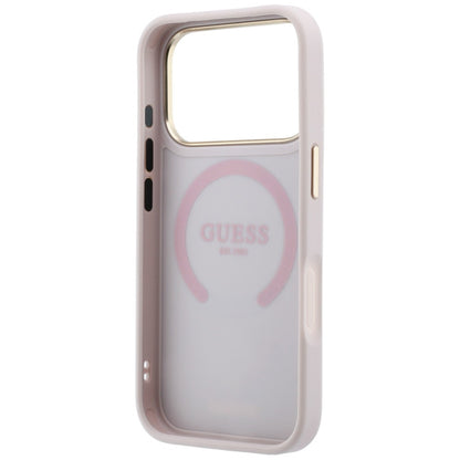 MagSafe-Hülle für Apple iPhone 18 Pro / 17 Pro, Guess, Stripe Peony 4G, Rosa