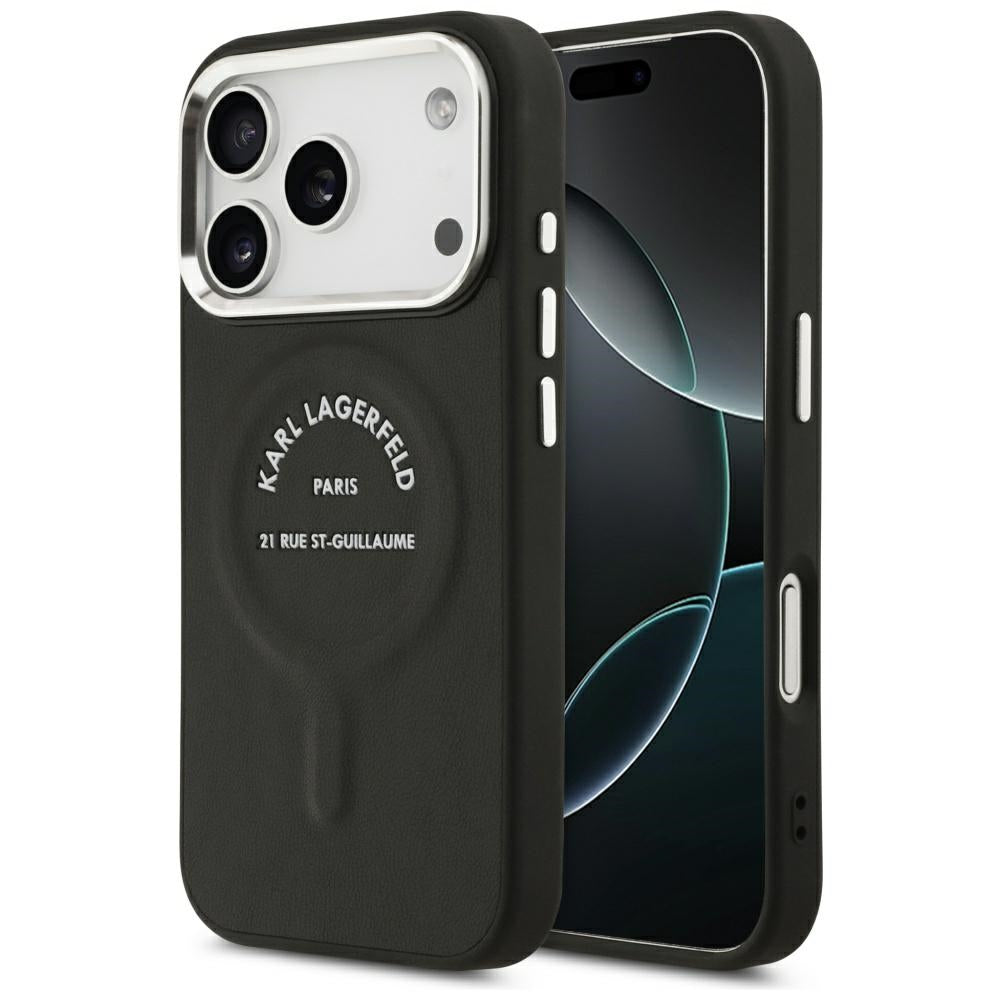 MagSafe Case for Apple iPhone 18 Pro / 17 Pro, Karl Lagerfeld, EMB. Ring with Karl RSG Logo, Black