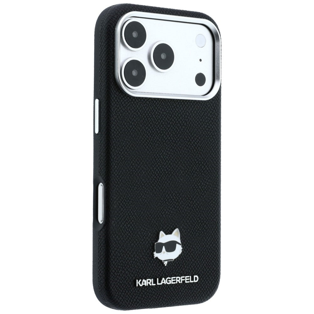 MagSafe-Hülle für Apple iPhone 18 Pro / 17 Pro, Karl Lagerfeld, Grained Choupette Head, Schwarz