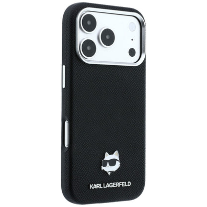MagSafe-Hülle für Apple iPhone 18 Pro / 17 Pro, Karl Lagerfeld, Grained Choupette Head, Schwarz