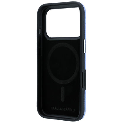 MagSafe Case for Apple iPhone 18 Pro / 17 Pro, Karl Lagerfeld, Grained Metal Logo, Blue