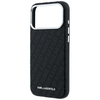 MagSafe Case for Apple iPhone 18 Pro / 17 Pro, Karl Lagerfeld, Grained Metal Logo, Black