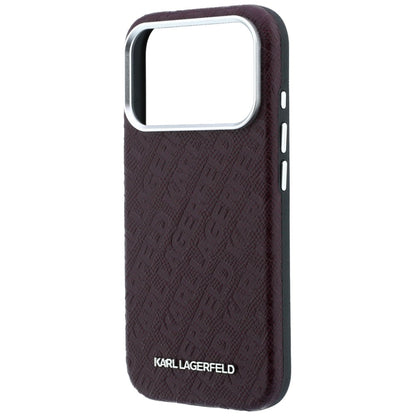MagSafe-hoesje voor Apple iPhone 18 Pro / 17 Pro, Karl Lagerfeld, Gegranuleerd metalen logo, Bordeaux