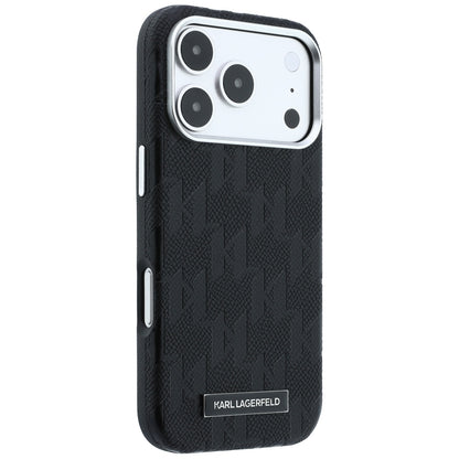 MagSafe-Hülle für Apple iPhone 18 Pro / 17 Pro, Karl Lagerfeld, Grained Mono Resin Logo, Schwarz