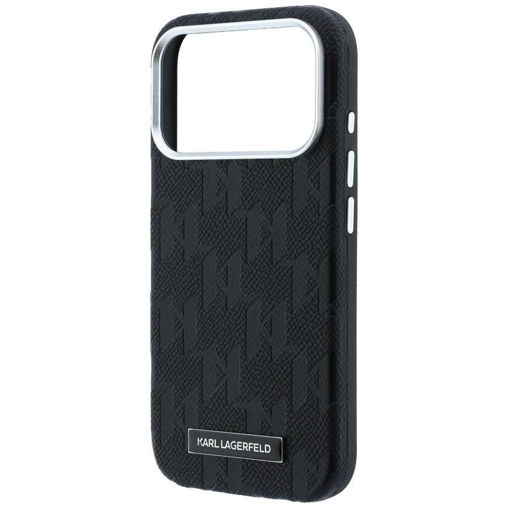 MagSafe-Hülle für Apple iPhone 18 Pro / 17 Pro, Karl Lagerfeld, Grained Mono Resin Logo, Schwarz