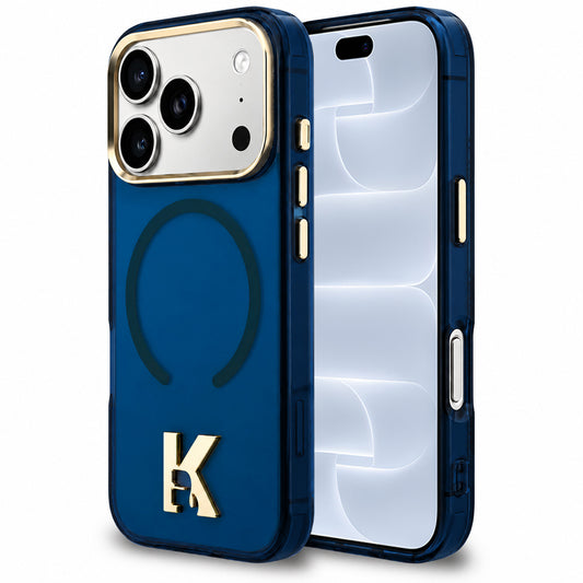 Coque MagSafe pour Apple iPhone 18 Pro / 17 Pro, Karl Lagerfeld, logo IML Karl Head, bleue