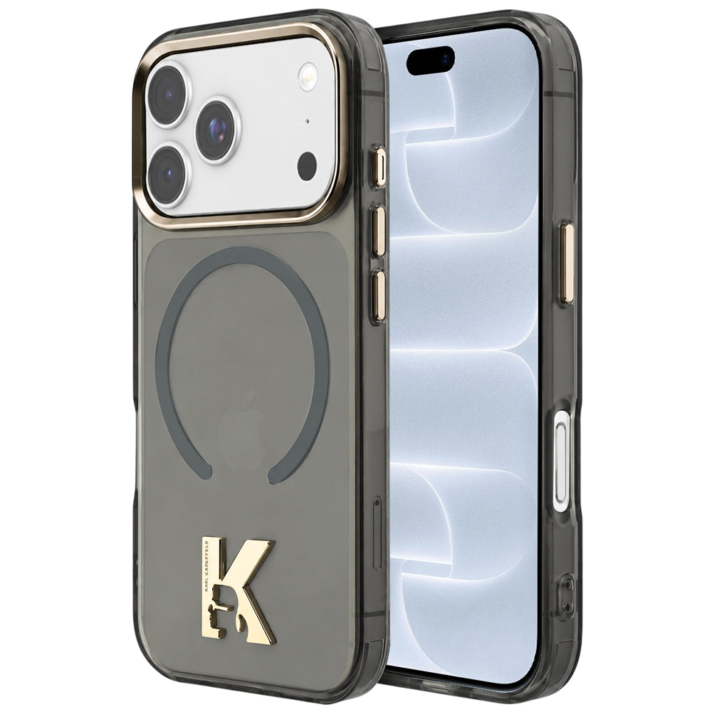 MagSafe-Hülle für Apple iPhone 18 Pro / 17 Pro, Karl Lagerfeld, IML Karl Head Logo, Schwarz