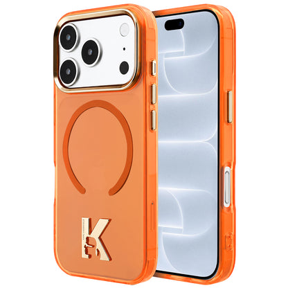 Coque MagSafe pour Apple iPhone 18 Pro / 17 Pro, Karl Lagerfeld, IML Karl Head Logo, orange