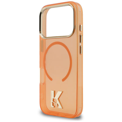 Coque MagSafe pour Apple iPhone 18 Pro / 17 Pro, Karl Lagerfeld, IML Karl Head Logo, orange