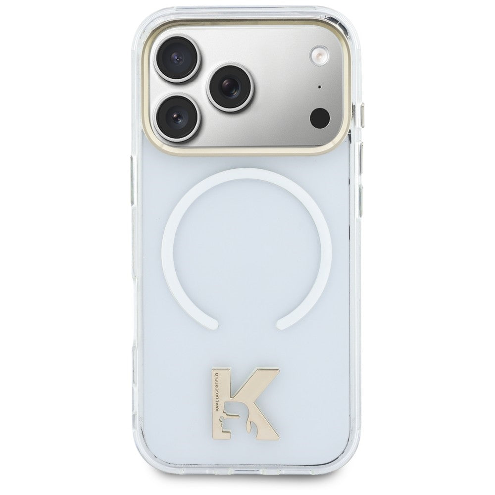 Coque MagSafe pour Apple iPhone 18 Pro / 17 Pro, Karl Lagerfeld, IML Karl Head Logo, transparente